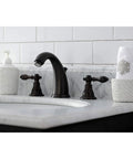 Oil Rubbed Bronze Widespread Bathroom Faucet with Solid Brass Build No Fuss Deck Mount 8 to 16 Inch Centers 3 Hole Install