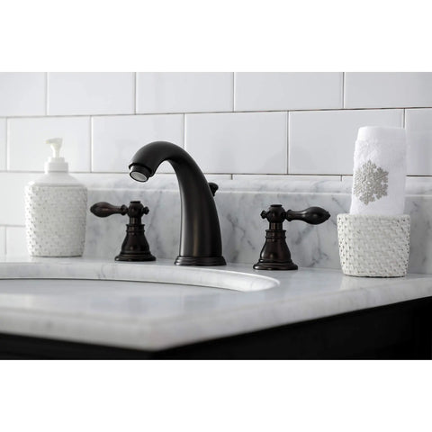 Oil Rubbed Bronze Widespread Bathroom Faucet with Solid Brass Build No Fuss Deck Mount 8 to 16 Inch Centers 3 Hole Install