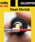 Close-up of SolderPro 90K Professional Butane Soldering Iron Kit with heat shrink application