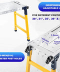 Beefy Steel Welding Table With Casters Portable Work Platform 1100 Lb Load Capacity Adjustable Height 55 X 14 Inch Galvanized Top