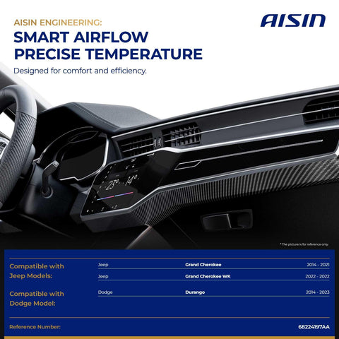 Interior of Jeep with focus on dashboard, compatible with Beefed Up Main HVAC Air Door Actuator for precise climate control.