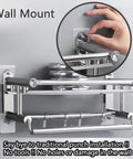 Heavy Duty Adhesive Hooks 2 In 1 No Drill Wall Mount Shelf Hangers Screw Free Sticker with built-in bolt shown in use