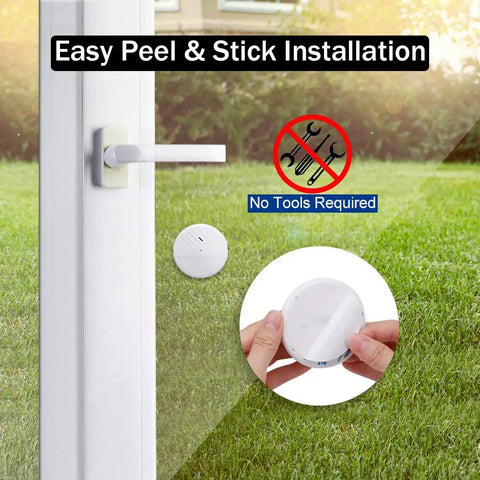 Ultra Slim Wireless Glass Break Alarm Kit With 125dB Siren easy installation on window with peel-and-stick sensors