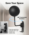 Heavy Duty Motorcycle Helmet Holder Wall Mount Rack With Dual Key Hooks Built Tough Steel design for hallway space saving, black finish.