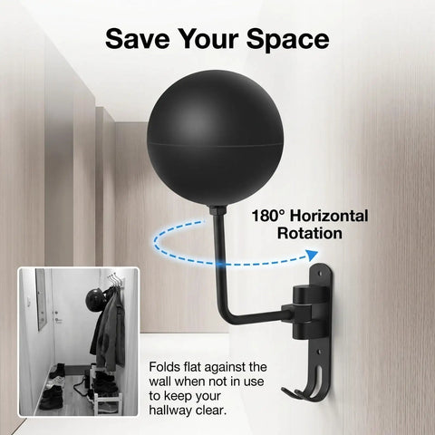 Heavy Duty Motorcycle Helmet Holder Wall Mount Rack With Dual Key Hooks Built Tough Steel design for hallway space saving, black finish.