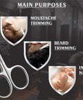Curved Blade Cuticle Scissors With Extra Fine Pointed Tips For Precise Grooming Manicure Eyebrow Beard Mustache Nose Hair Eyelash Trim Multipurpose Nail Scissors For Pro Home Grooming stainless steel, for beard, moustache, and infant nail care