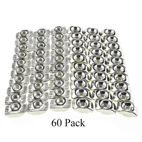 Sliding T Slot Nuts 2020 Series M3 Drop In Pack Of 30 Carbon Steel Nickel Plated Half Round Roll In For 6mm Slot Aluminum Profiles, Ideal For 20x20 Frames, DIY CNC Routers, 3D Printers