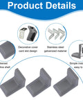 Gray Furniture Anti Tip Anchors 12 Pack For Wall Attachment product details with images of protective shell and stainless steel brackets.