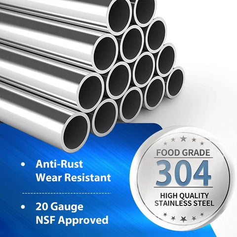 Durable 304 stainless steel tubes showcasing anti-rust property for the Durable 304 Stainless Steel Hand Sink With Wall Mount Faucet Workhorse