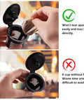 Natural Unbleached Disposable Paper Coffee Filters For K Cup Pods That Fit All Reusable K Cups 500 Pack being placed in holder