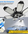 2 Pack Ultra Bright LED Garage Light Kit With 32000 Lumens And 160W 6500K Daylight, 6 Adjustable Panels For E26 And E27 Sockets