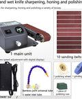 Heavy Duty Wet Bench Sander And Electric Knife Sharpener With Polishing Wheel And 10 Sanding Belts Featuring LCD Screens For No Sweat Wood Metal And Plastic Prep And Finishes