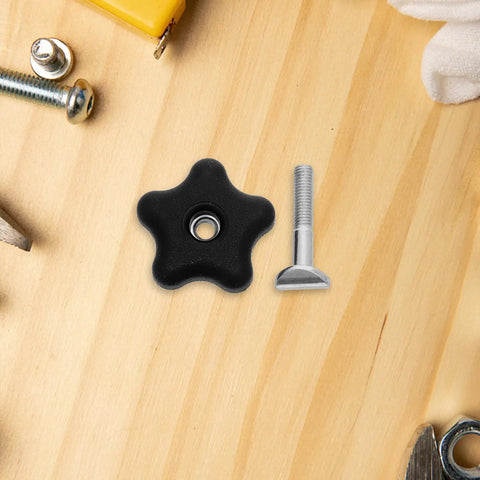 Super Sturdy 2Pc Lawn Mower Handle Bolt Kit With Knob Nut Replacement Screws Fits Push Mower Handles Perfectly Resists Wear Tear And Slipping For Grass Cutting Jobs, black knob bolt set
