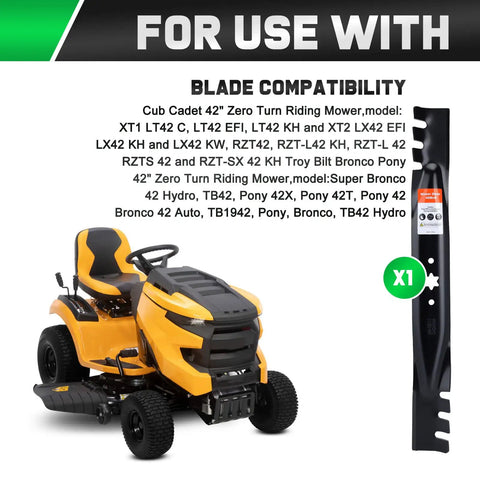 42 Inch Mower Blades For Cub Cadet Ultima ZT1 42 XT1 42 LT42 And Troy Bilt Bronco Pony 42 Zero Turn Riding Mower