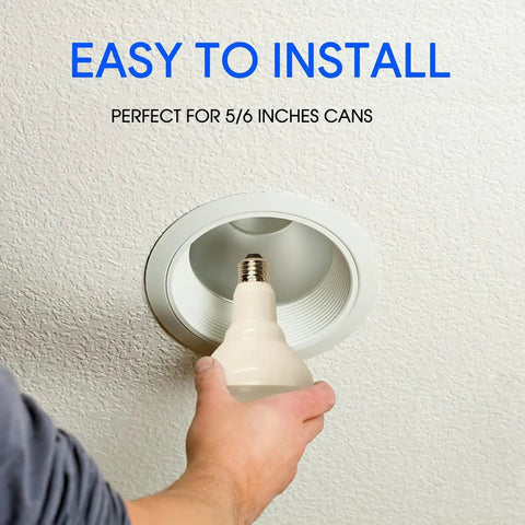 Installing BR30 LED Recessed Light Bulbs 65W Equivalent Dimmable Warm White 3000K Indoor Flood Lights For Recessed Cans