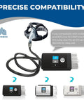 Climate-Line CPAP Hose For AirSense 10 And AirCurve 10 Devices, 6.5 Ft Long Flexible Tubing Replacement attached to CPAP machine