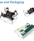 Dope Quadruped Robot Kit With Remote App Control For Arduino IDE Walking Crawling Twisting Motion Easy Prewritten Code Library Assembly Required STEM Servo Project For Makers And Tinkerers size and package view