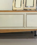 4 Pack Adjustable Cabinet And Table Furniture Legs Black ABS With Thickened Reinforced Support installed on cabinet