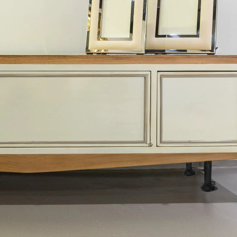 4 Pack Adjustable Cabinet And Table Furniture Legs Black ABS With Thickened Reinforced Support installed on cabinet