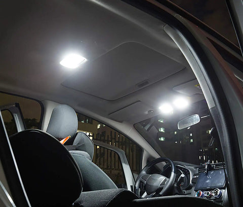 Interior LED Lighting Kit 10 Piece For Toyota Tacoma All Model Years 2005 Through 2022 installed view showing bright cabin illumination