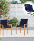 Set Of 4 Outdoor Patio Chair Cushions 20 By 17 Inch Seat Cushions With Ties, Water Resistant UV Protected All Weather Cushions For Patio Furniture, 2 Inch Thick on chairs