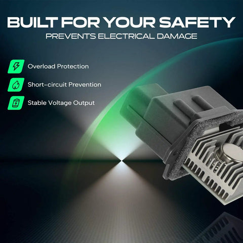 Slick Plug And Play AC Heater Blower Motor Resistor For Ford Explorer Ranger showing overload protection features and stable voltage output.
