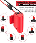 Power Wheel Battery Adapter For 12V DIY RC Cars And Robotics With Switch Fuse And 12AWG Wire Terminals Power Connector Milwaukee M12 Battery Converter Kit Easy Plug And Play with compatible M12 batteries.