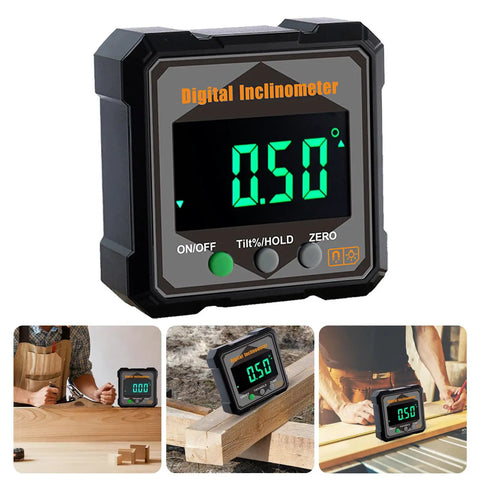 Tough As Nails Digital Angle Finder Crisp Readings Electronic Protractor showing 0.50° angle for precise measurements in steel projects.
