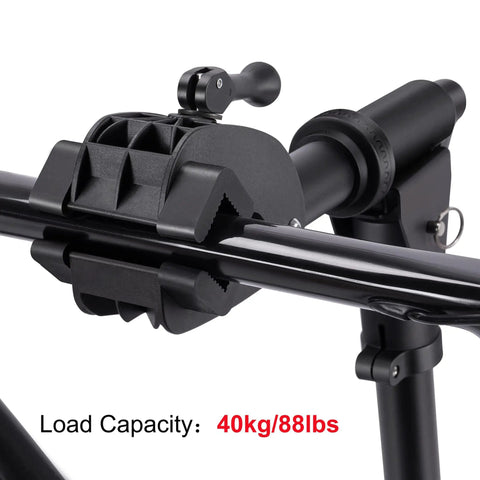 Close-up of clamp mechanism on 360 Degree Rotating Bike Repair Stand For Bench Mount Work Stand, E Bike And Mountain Road Bike Repair Stand