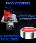 12V Racing Car Ignition Switch Panel 5 In 1 with engine start button and LED toggle switches, carbon fiber look detailing
