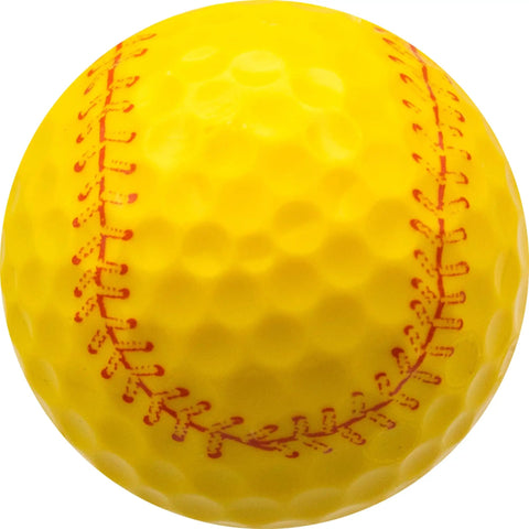 Yellow Softball Print Novelty Golf Balls 12 Pack For Players And Coaches And Sports Fans Perfect Gift For Tournaments And League Play Stand Out On The Course With 360 Degree Softball Design
