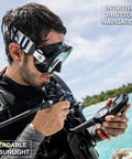 Scuba diver using 2-Gauge Console Dive Computer With 5000 PSI Gauge, Imperial Compass, Bright Color Screen, Bluetooth 5.0