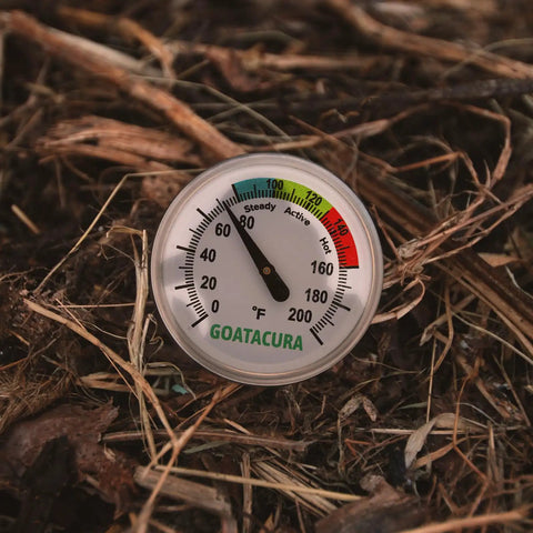 Compost Soil Thermometer With 304 Stainless Steel Case And Probe, 16 Inch Stem, 1.75 Inch Dial, 0 To 200 Fahrenheit, Three Zone Color Code Dial For Precise Composting And Garden Health For Home Gardeners in compost pile
