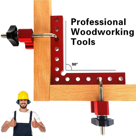 Right Angle Clamps Set 90 Degree Positioning Squares, 5.5 Inch Aluminum Alloy Woodworking Corner Tool for Picture Frames