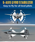 Two Channel RC Airplane Ready To Fly With Self Stabilization And 2.4 GHz Remote, Durable Foam Glider Front and Side View