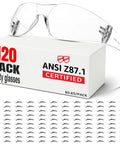 Individually Wrapped ANSI Z87.1 Clear Safety Glasses Bulk 120 Pack For Men And Women Scratch And Impact Resistant Eye Protection