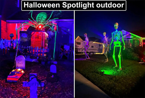 Outdoor 24W RGB Landscape Lights With Transformer And Remote 12 Colors And 19 Modes Weatherproof lighting Halloween setup