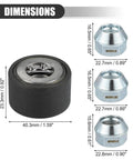Dimensions of Universal Wheel Stud Installer Tool for Cars and Light Trucks; includes M12x1.25, M12x1.5, M14x1.5 lug nuts.