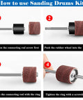 How to use Aluminum Oxide Sanding Drum Kit With 198 Sanding Bands In 80 120 240 Grits And 12 Mandrels