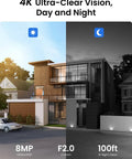 4K PoE Security Camera System With Eight 8MP Cameras, Smart Person And Vehicle Detection showcasing day-night vision