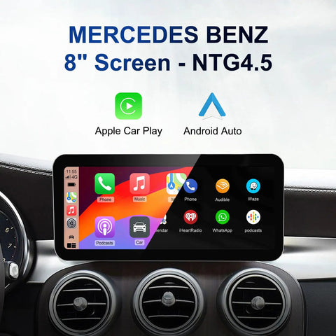 Must-Have Dope Wireless CarPlay Android Auto Adapter for Mercedes-Benz A B C E CLA GLK ML SLD 2012-2015 With NTG 4.5 System CarPlay Retrofit Kit Decoder With 2.4G and 5.8G WiFi Bluetooth and GPS featured on dashboard screen