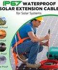 30 Ft 10AWG Solar Extension Cable With Tin Coated Copper PV Wire And Waterproof Male And Female Connectors, man installing
