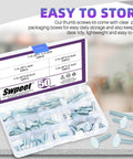 50Pcs Thumb Screw Assortment Kit, 1/4-20 Thread, Fully Threaded Galvanized Carbon Steel, Handy Five Lengths From 1/2 In To 1-1/2 In box open