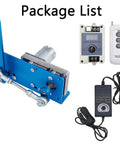 DIY Reciprocating Swing Motor For Makers And DIY Folks With Adjustable Swing From 20 To 120 Degrees 90 RPM Speed Regulator And Remote Control 24V Output 100 Meter Remote Range Aluminum Body components. Blue motor, speed regulator, remote control, and power adapter included.