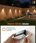 Kick It Up A Notch With This 8 Pack Of Solar Fence Lights Delivering A Cozy Warm White Glow Automatic Dusk To Dawn Switchout Mounted on a wood fence.
