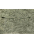 PU Leather A4 File Folder Waterproof Document Holder With Snap Closure Army Green front view