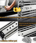 46 Inch Heavy Duty Drawer Slides With Lock For Side Mount Tool Boxes And Heavy Equipment Storage, 500 lb load capacity