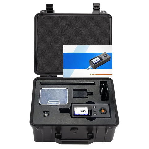 Pro Grade Surface Roughness Tester With 5 Micron Diamond Stylus, High Precision Digital Profilometer For Engineering And Lab Use, Multi Parameter Surface Finish Meter Measuring Ra Rz Rq Rt Rp Rv Rsk Rku And More. open case kit