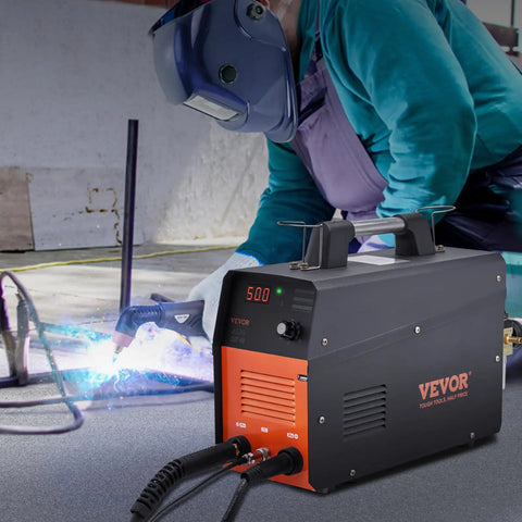 50 Amp Plasma Cutter For Clean Fast Metal Cutting No Fuss Dual Voltage 110V Or 220V Inverter IGBT With Plasma Torch Cuts Aluminum And Stainless Steel Up To One Half Inch Easy Air Cutting Tool For Home Garage Or Shop in workshop use with welder