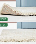Before and after using Double Sided Non Slip Rug Tape Set 16 Pieces Reusable And Washable Keeps Rugs Flat On Hardwood Tile Carpets Mats